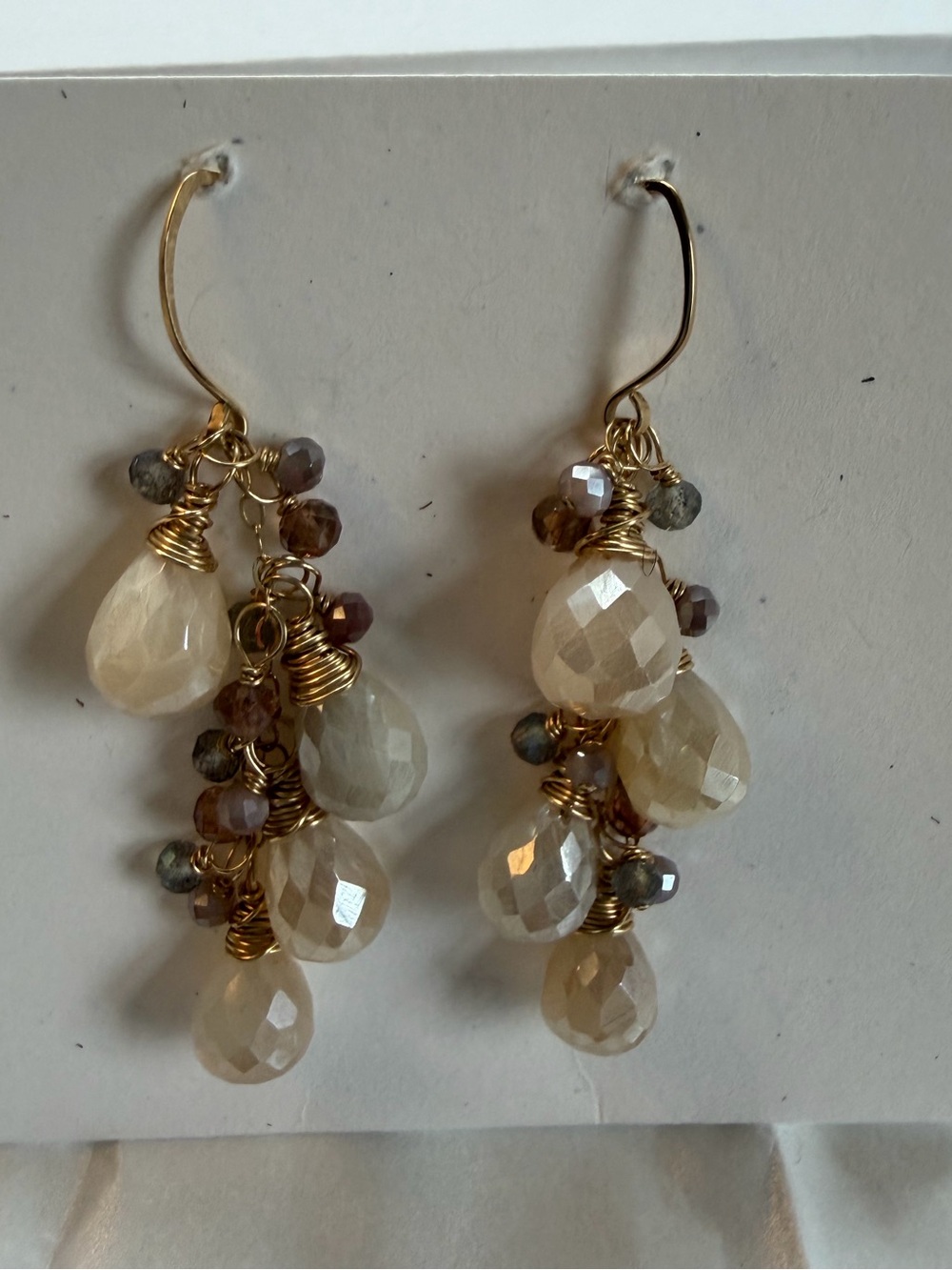 Luxurious and Luminous Moonstone Dangle Earrings